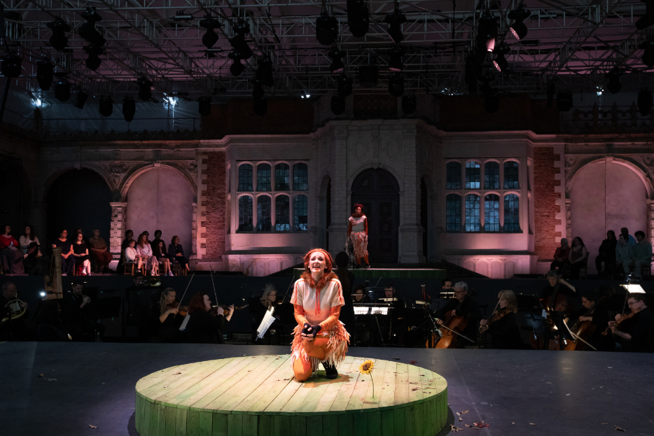 Jennifer France as The Vixen and Julia Sporsén as The Fox in The Cunning Little Vixen at Opera Holland Park, 2021 © Ali Wright