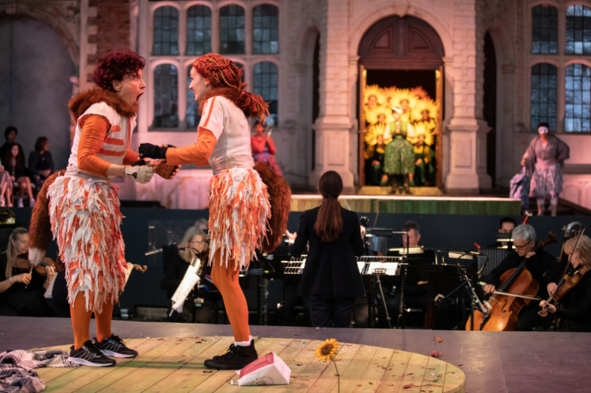 Julia Sporsén as The Fox and Jennifer France as The Vixen in The Cunning Little Vixen at Opera Holland Park, 2021 © Ali Wright